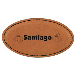 Pumpkins Leatherette Oval Name Badge with Magnet (Personalized)