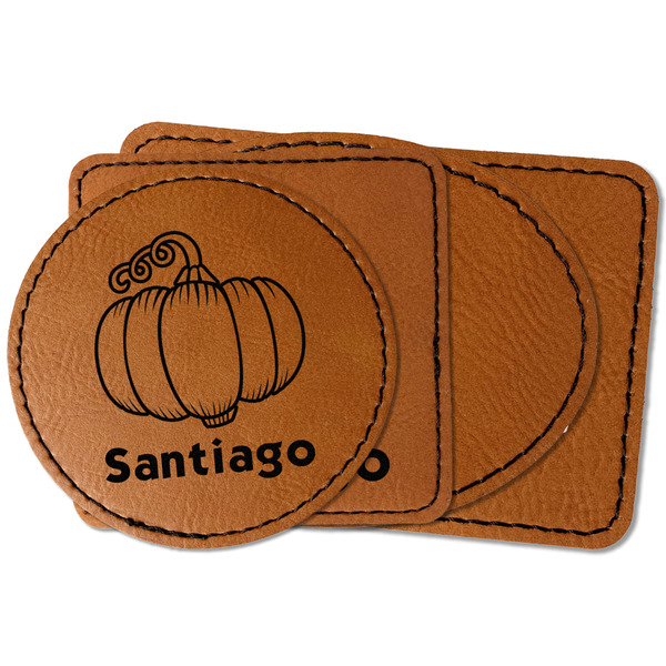 Custom Pumpkins Faux Leather Iron On Patch (Personalized)