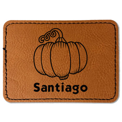 Pumpkins Faux Leather Iron On Patch - Rectangle (Personalized)