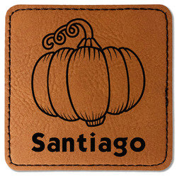 Pumpkins Faux Leather Iron On Patch - Square (Personalized)