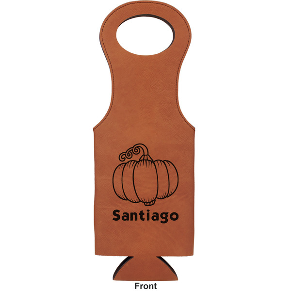 Pumpkins Leatherette Wine Tote Single Sided - Front and Back