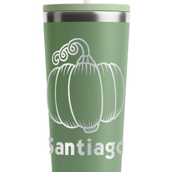 Pumpkins RTIC Everyday Tumbler with Straw - 28oz - Light Green - Single-Sided (Personalized)