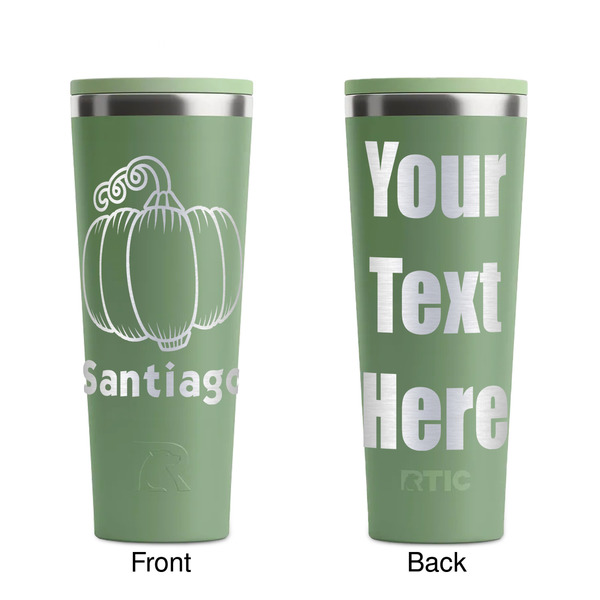 Pumpkins Light Green RTIC Everyday Tumbler - 28 oz. - Front and Back