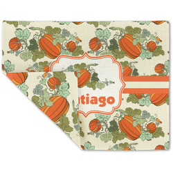 Pumpkins Double-Sided Linen Placemat - Single w/ Name or Text