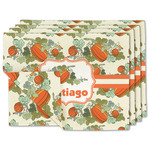 Pumpkins Double-Sided Linen Placemat - Set of 4 w/ Name or Text