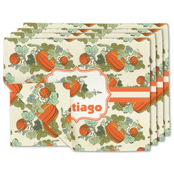 Pumpkins Linen Placemat w/ Name or Text