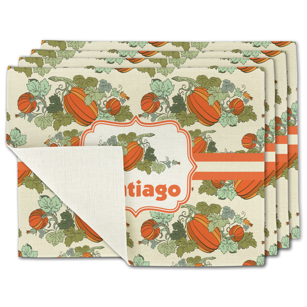 Custom Pumpkins Single-Sided Linen Placemat - Set of 4 w/ Name or Text