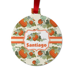 Pumpkins Metal Ball Ornament - Double Sided w/ Name or Text