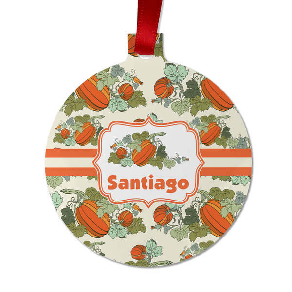 Custom Pumpkins Metal Ball Ornament - Double Sided w/ Name or Text
