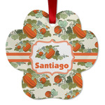 Pumpkins Metal Paw Ornament - Double Sided w/ Name or Text