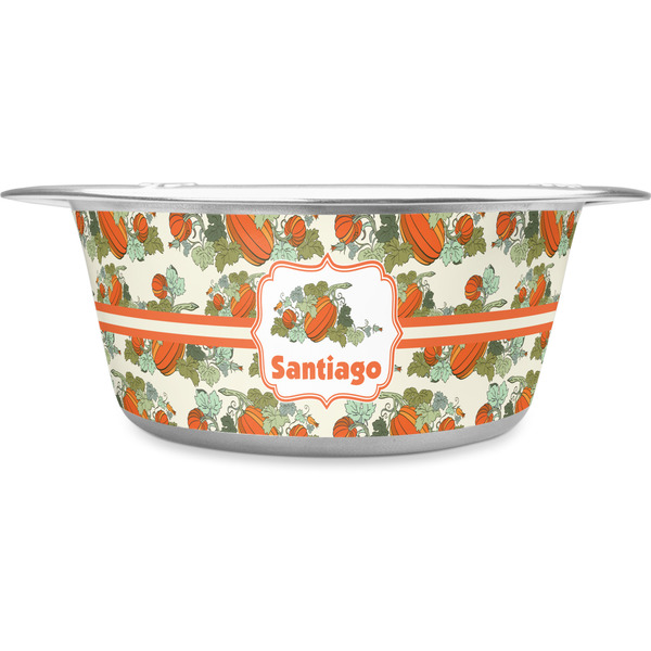 Custom Pumpkins Stainless Steel Dog Bowl - Large (Personalized)