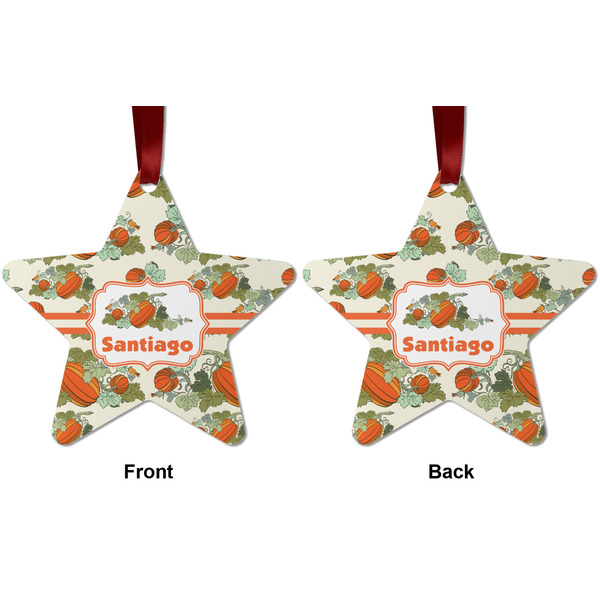 Pumpkins Metal Star Ornament - Front and Back