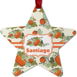 Pumpkins Metal Star Ornament - Double Sided w/ Name or Text
