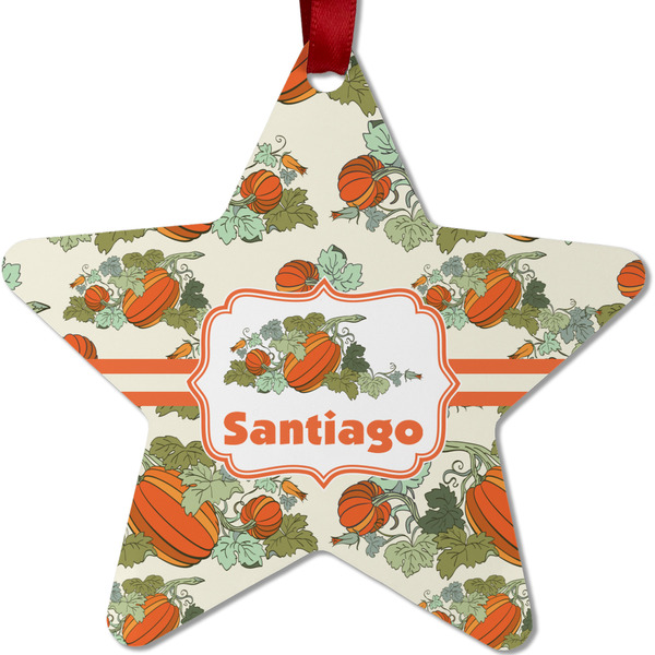 Custom Pumpkins Metal Star Ornament - Double Sided w/ Name or Text