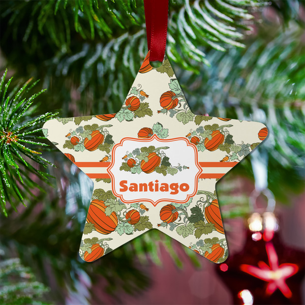 Pumpkins Metal Star Ornament - Lifestyle