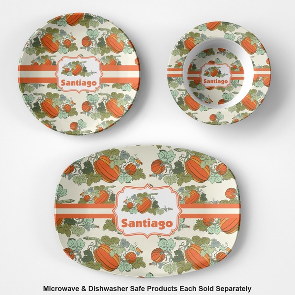 Pumpkins Microwave & Dishwasher Safe CP Plastic Dishware - Group