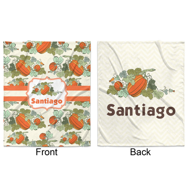 Pumpkins Minky Blanket - 50"x60" - Double Sided - Front & Back