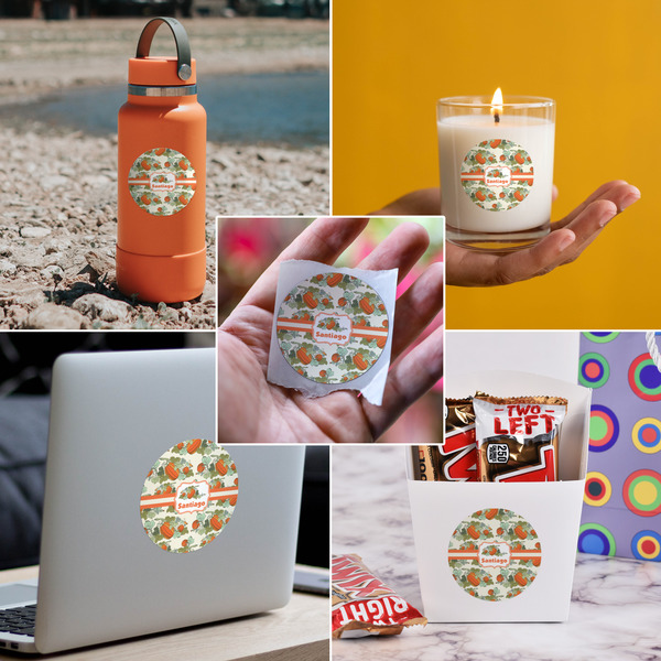 Pumpkins Multipurpose Round Labels - In Context