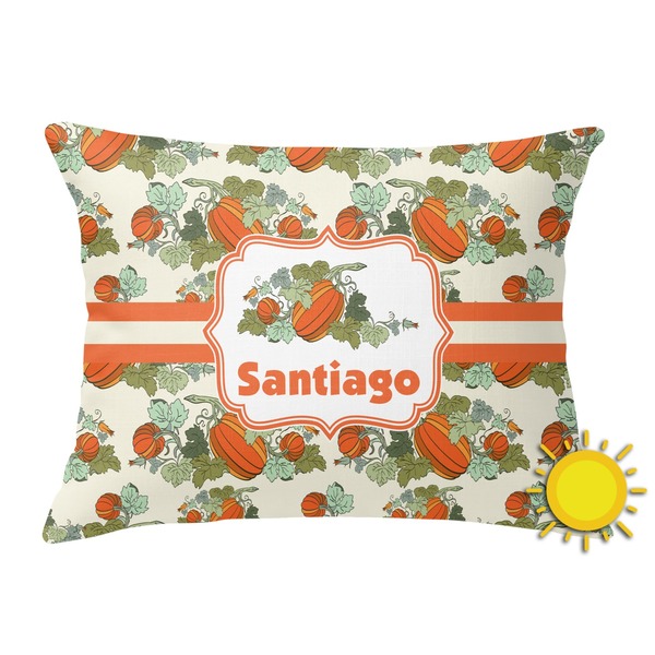 Custom Pumpkins Outdoor Throw Pillow (Rectangular) (Personalized)