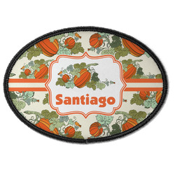 Pumpkins Iron On Oval Patch w/ Name or Text