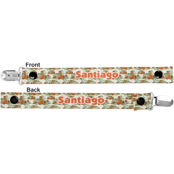 Pumpkins Pacifier Clip - Front and Back