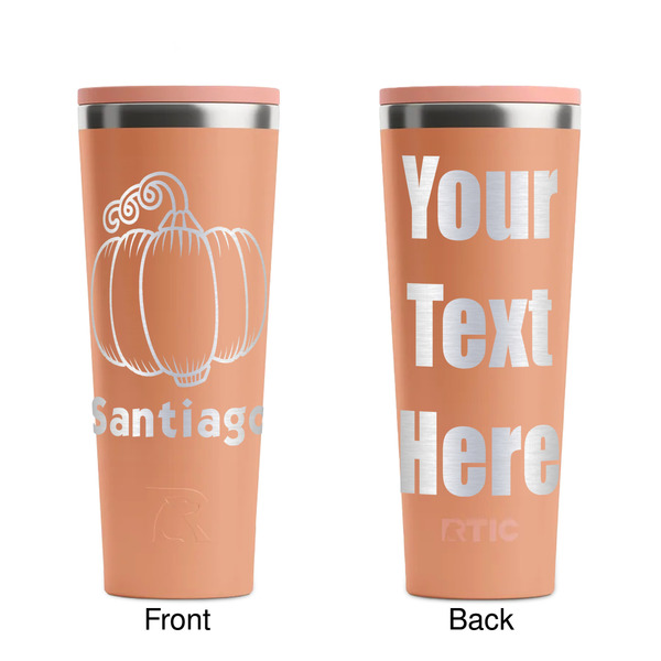 Pumpkins Peach RTIC Everyday Tumbler - 28 oz. - Front and Back