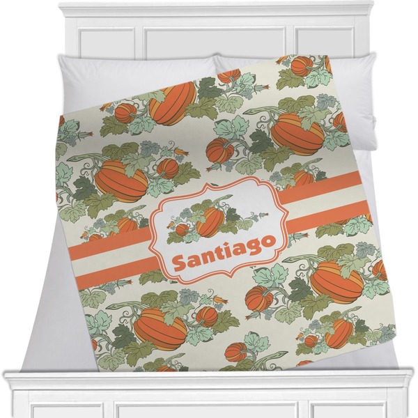 Custom Pumpkins Minky Blanket - Toddler / Throw - 60"x50" - Double Sided (Personalized)