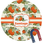 Pumpkins Round Fridge Magnet (Personalized)