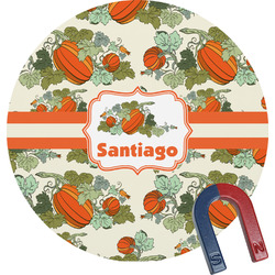 Pumpkins Round Fridge Magnet (Personalized)