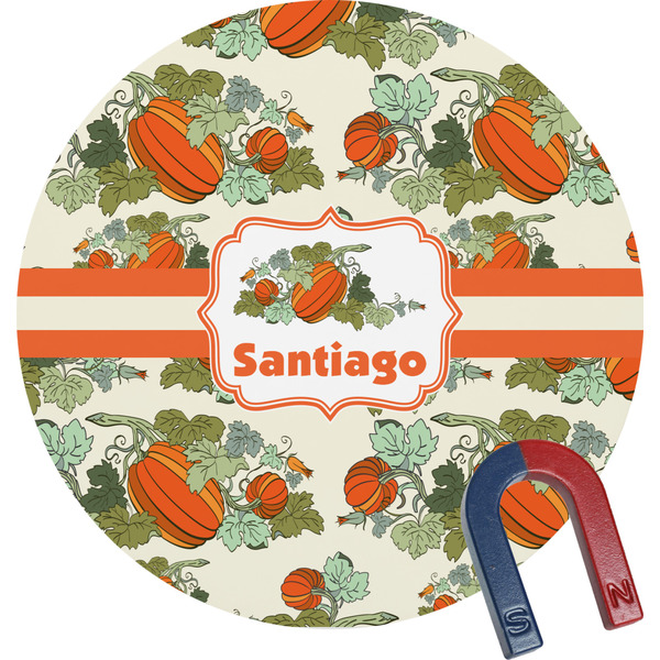 Custom Pumpkins Round Fridge Magnet (Personalized)