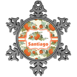 Pumpkins Vintage Snowflake Ornament (Personalized)