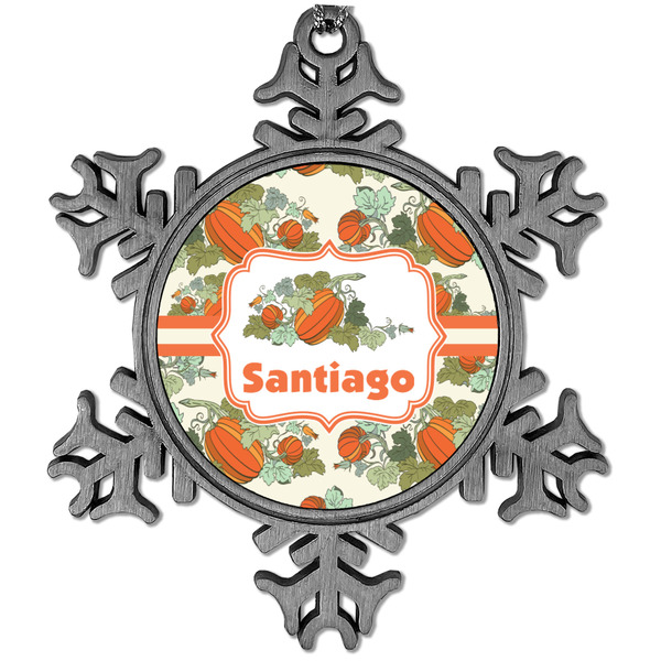 Custom Pumpkins Vintage Snowflake Ornament (Personalized)