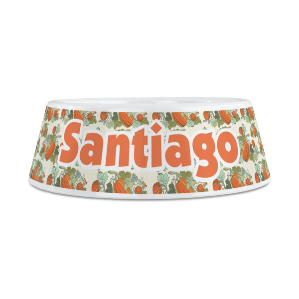 Pumpkins Plastic Dog Bowls - Medium - FRONT