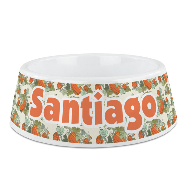 Custom Pumpkins Plastic Dog Bowl - Medium (Personalized)