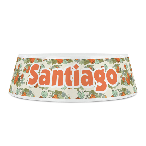 Pumpkins Plastic Pet Bowls - Small - FRONT