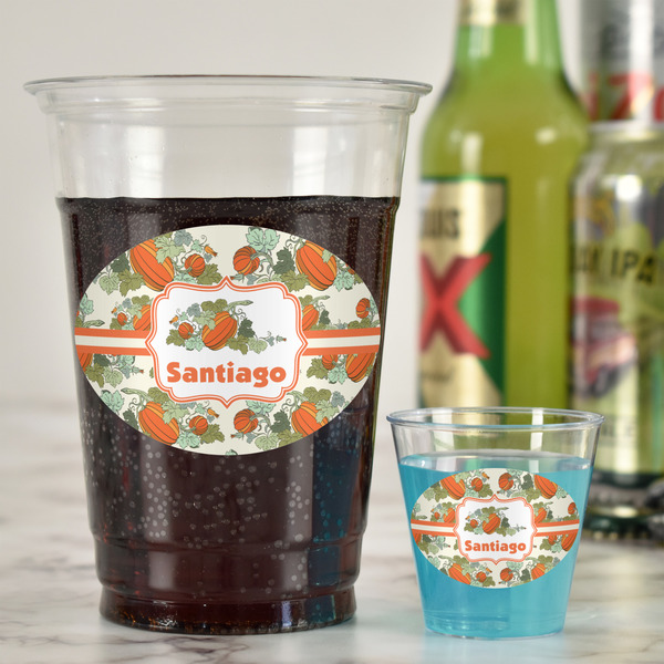 Pumpkins Plastic Shot Glasses - In Context