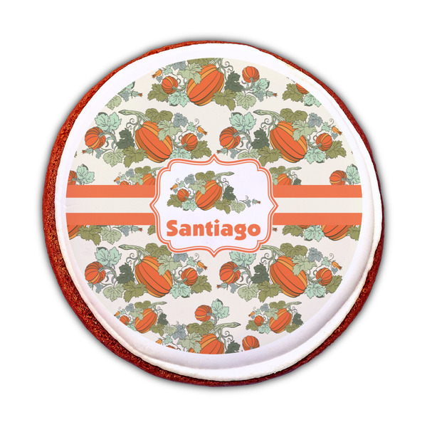 Pumpkins Printed Icing Circle - Medium - On Cookie