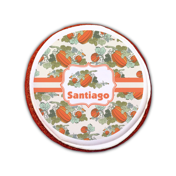 Pumpkins Printed Icing Circle - Small - On Cookie
