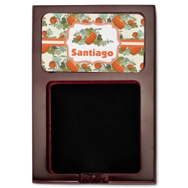 Pumpkins Red Mahogany Sticky Note Holder - Flat