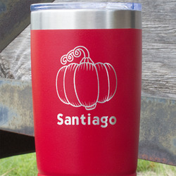 Pumpkins 20 oz Stainless Steel Tumbler - Red - Single Sided (Personalized)