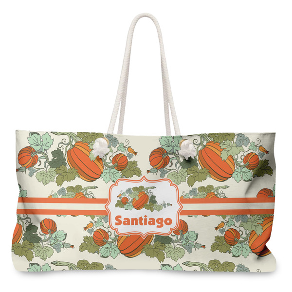 Custom Pumpkins Large Tote Bag with Rope Handles (Personalized)