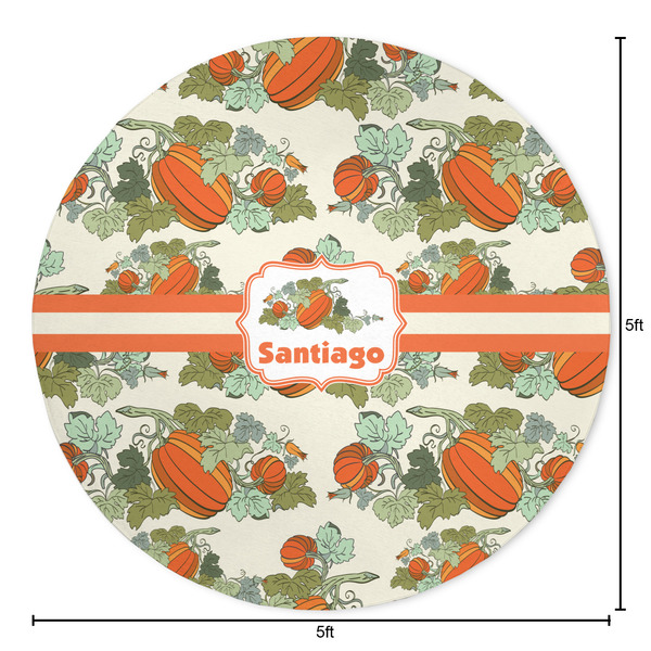 Pumpkins Round Area Rug - Size