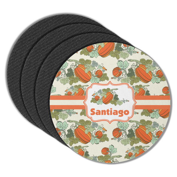 Custom Pumpkins Round Rubber Backed Coasters - Set of 4 (Personalized)