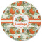Pumpkins Round Rubber Backed Coaster (Personalized)