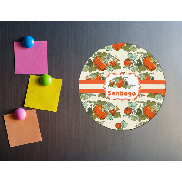 Pumpkins Round Fridge Magnet - LIFESTYLE