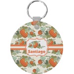 Pumpkins Round Plastic Keychain (Personalized)