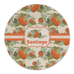Pumpkins Round Linen Placemat - Single Sided (Personalized)