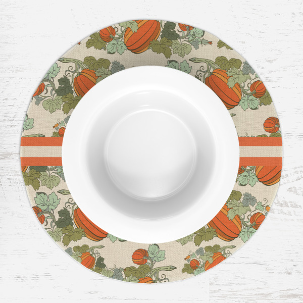 Pumpkins Round Linen Placemats - LIFESTYLE (single)