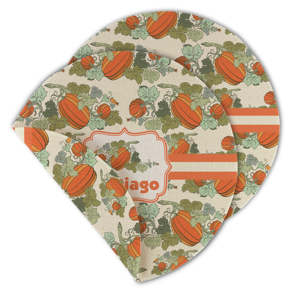 Pumpkins Round Linen Placemats - MAIN (Double-Sided)