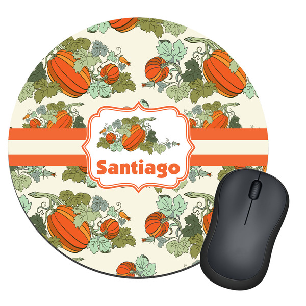 Custom Pumpkins Round Mouse Pad (Personalized)
